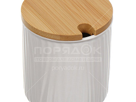 Банка для сыпучих керамика с крышкой белая Y4-5038