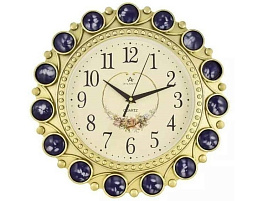 Часы настенные Atlantis 35*35 TLD-6998E синие украшения
