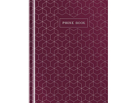 Телефонная книга OfficeSpace Тк80т_39169 А5, 80л., 7БЦ, "Моноколор. Burgundy (бордовый)", выборочный уф-лак, с в