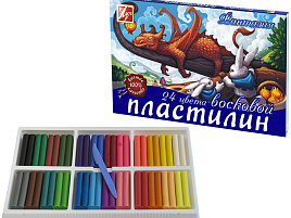 Пластилин 24цв. Фантазия 25С1525-08 восковой, со стеком