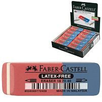 Ластик Faber-Castell 187040 "7070", для каранд.и чернил, каучук, 50x18x8мм, красн-син