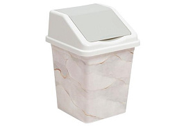 Контейнер для мусора 5л 940556 белый мрамор