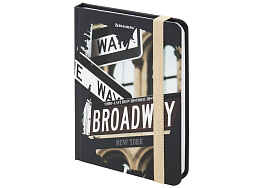 Блокнот 96л. BRAUBERG 113739 "Broadway", А6, с резинкой, в клетку