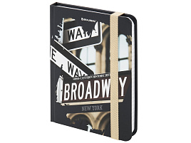 Блокнот 96л. BRAUBERG 113739 "Broadway", А6, с резинкой, в клетку