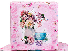Коробка Цветы, розовая КОР-6131 (3)