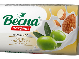 Мыло Весна 90г Олива и минд.молочко М(Самара)6088