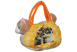 Мягкая игрушка Кошечка в сумочке 20см №419