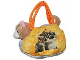 Мягкая игрушка Кошечка в сумочке 20см №419