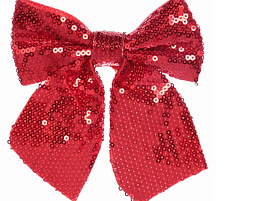 Бант на елку Блеск Красный 12*14см 2шт 185-0601