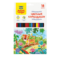 Карандаши цветные 18цв. Мульти-Пульти CP_41150 акварельные "Невероятные приключения", трехгран., заточен., картон