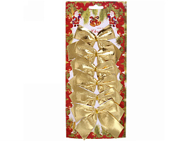 Бант на елку Золотой шик 9*7см 6шт 185-0019