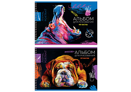 Альбом для рисования 40л. на спирали BG АР4гр40 12479"Animal portrat"