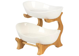 Блюдо керамика 21*14,5/23*17 468382/Y4-8301/468382 2-х ярусное