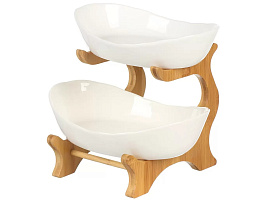 Блюдо керамика 21*14,5/23*17 468382/Y4-8301/468382 2-х ярусное