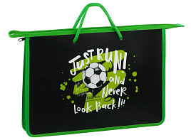 Папка для тетрадей ArtSpace ПТ-15О40009 с ручками А4 "Football", пластик, на молнии, 45мм