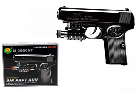 Пистолет с пульками 1B00784 с лазерным прицелом, фонарем