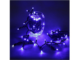 Электрогирлянда провод 200л 12м светодиодная синяя