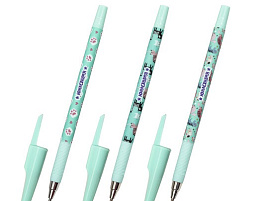 Ручка ЮНЛАНДИЯ 143734 "GLAMOUR CAT", синяя, SOFT TOUCH покрытие, узел 0,7 мм, линия письма 0,35 мм