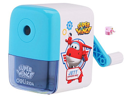 Точилка механическая Deli ER10409 Super Wings 1 отверстие пластик ассорти