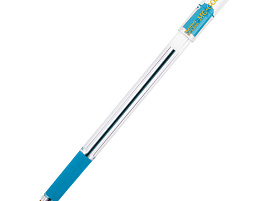 Ручка MunHwa BMC-12 MС Gold голубая, 0,5мм, грип, штрих-код