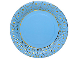 Тарелка бумажная 18см 130-669 Элегант, голубая (10шт)