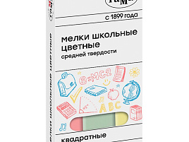 Набор мелков шк. цв. 3цв. Гамма 30320211 ср.твердые, квадратные, картон. упак.