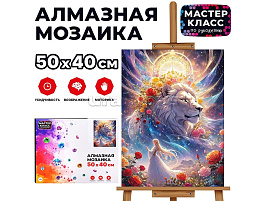 Алмазная мозаика 40*50 MKA5040-92 Девушка и лев