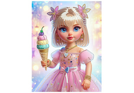 Алмазная мозаика 23*30 НД-1566 Куколка-мороженка