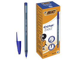 Ручка BIC 992605 "Cristal Exact", СИНЯЯ, корпус тонированный, узел 0,7 мм, линия письма 0,28 мм,