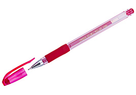 Ручка гел. Crown HJR-500RNB "Hi-Jell Needle Grip" красная, 0,7мм, грип, игольчатый стержень, штрих-код