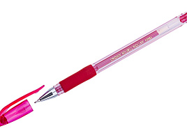 Ручка гел. Crown HJR-500RNB "Hi-Jell Needle Grip" красная, 0,7мм, грип, игольчатый стержень, штрих-код