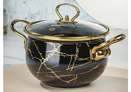 Кастрюля эмаль 2,5л 484347/4209 Danikcs черный мрамор