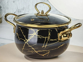Кастрюля эмаль 2,5л 484347/4209 Danikcs черный мрамор