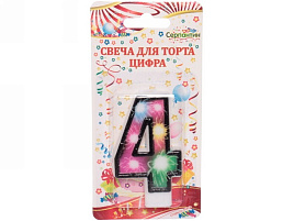 Свеча-цифра "4" Салют 448-135