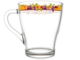 Кружка стекло 250мл 1649-Д Бордюр фруктовый