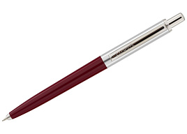 Ручка Luxor 1128/box "Star" синяя, 0,7 мм, корпус бордовый/хром, кнопочный механизм, футляр