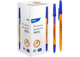 Ручка Deli P1-Vintage EQ6S-BL корп.оранжевый d=0.7мм чернила син.
