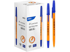 Ручка Deli P1-Vintage EQ6S-BL корп.оранжевый d=0.7мм чернила син.