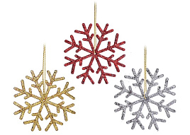 Подвеска пластик Снежинка 3шт S2519