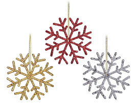 Подвеска пластик Снежинка 3шт S2519