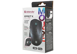 Мышь Defender беспроводная 52095 оптическая Effect X MS-095 черный,6D,800-1600dpi,,бесшумная