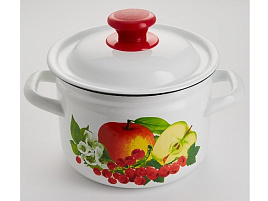 Кастрюля эмаль 2л 41704-102/6 белая с декором Керчь