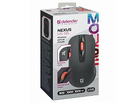 Мышь Defender беспроводная 52195 оптическая Nexus MS-195 черный,4 кнопки, 800-1600 dpi