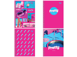 Записная книжка 120л. BG ЗКТ6гр120_лм_вл 57217 А6 на гребне "Стиль Барби", матовая ламинация, выб. лак, твердая обложка