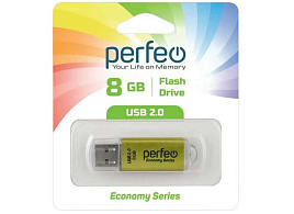 Флеш-драйв Perfeo USB 8Gb E01 Gold (золото) economy series