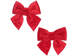 Бант на елку Велюровый стиль красный 12*15см 2шт 201-3522