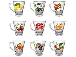 Кружка стекло 300мл 21с2222 Цветы и фрукты