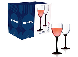 Набор бокалов для вина 6шт O0574/7412 Домино Дарк Пепл 250мл