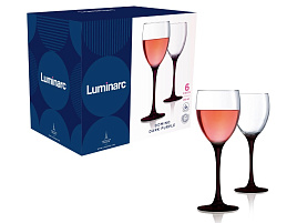 Набор бокалов для вина 6шт O0574/7412 Домино Дарк Пепл 250мл