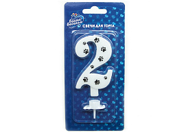 Свеча-цифра "2" Лапки 132502 8см